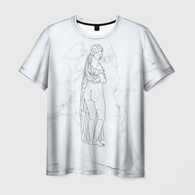 Мужская футболка 3D с принтом Афродита в Курске, 100% полиэфир | прямой крой, круглый вырез горловины, длина до линии бедер | афродита | скульптура | статуя