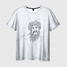 Мужская футболка 3D с принтом Посейдон в Кировске, 100% полиэфир | прямой крой, круглый вырез горловины, длина до линии бедер | посейдон | скульптура | статуя