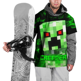 Накидка на куртку 3D с принтом MINECRAFT CREEPER в Санкт-Петербурге, 100% полиэстер |  | creeper | game | minecraft | блоки | игра | квадраты | компьютерная | крипер | криппер | майнкрафт | огонь