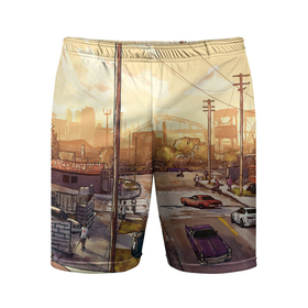 Мужские шорты спортивные с принтом GTA San Andreas в Тюмени,  |  | gta | gta sa | gta san andreas | арт gta | гта са | район sj | сан андреас