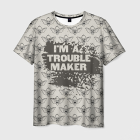Мужская футболка 3D с принтом Im a trouble maker в Тюмени, 100% полиэфир | прямой крой, круглый вырез горловины, длина до линии бедер | gizmo | gremlins | mogwai | vdzajul | гизмо | гремлины | магвай