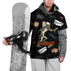 Накидка на куртку 3D с принтом Gremlin on a skatebord в Санкт-Петербурге, 100% полиэстер |  | Тематика изображения на принте: gizmo | gremlins | mogwai | vdzajul | гизмо | гремлины | магвай