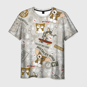 Мужская футболка 3D с принтом Feed me в Тюмени, 100% полиэфир | прямой крой, круглый вырез горловины, длина до линии бедер | gizmo | gremlins | mogwai | vdzajul | гизмо | гремлины | магвай