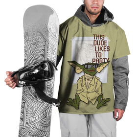 Накидка на куртку 3D с принтом THIS DUDE LIKES TO PARTY в Курске, 100% полиэстер |  | gizmo | gremlins | magwai | vdzajul | гизмо | гремлины | магвай