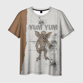 Мужская футболка 3D с принтом YUM YUM в Тюмени, 100% полиэфир | прямой крой, круглый вырез горловины, длина до линии бедер | gizmo | gremlins | mogwai | vdzajul | гизмо | гремлины | магвай