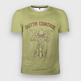 Мужская футболка 3D Slim с принтом OUTTA CONTROL в Новосибирске, 100% полиэстер с улучшенными характеристиками | приталенный силуэт, круглая горловина, широкие плечи, сужается к линии бедра | gizmo | gremlins | magwai | vdzajul | гизмо | гремлины | магвай