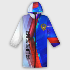 Дождевик унисекс 3D с принтом RUSSIA SPORT в городе Новоалтайск,  |  | russia | russia sport | народный | народный стиль | отечество | патриот | роспись | россия | россия спорт | русский | спорт | триколор | узоры | флаг | я русский