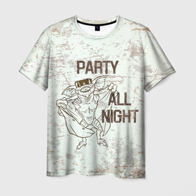 Мужская футболка 3D с принтом Party all night в Белгороде, 100% полиэфир | прямой крой, круглый вырез горловины, длина до линии бедер | gizmo | gremlins | mogwai | vdzajul | гизмо | гремлины | магвай
