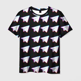 Мужская футболка 3D с принтом Telegram в Екатеринбурге, 100% полиэфир | прямой крой, круглый вырез горловины, длина до линии бедер | logo | messenger | telegram | telegram logo | смс | соц.сети | телега | телеграм