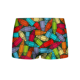 Мужские трусы 3D с принтом детские цветные карандаши арт в Курске, 50% хлопок, 50% полиэстер | классическая посадка, на поясе мягкая тканевая резинка | арт | весело | детские | карандаши | необычно | просто | рисунок | цветные | ярко