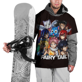 Накидка на куртку 3D с принтом Fairy Tail  logo and heroes в Тюмени, 100% полиэстер |  | fairy tail | аниме | анимэ | манга | мультфильм | персонаж | сказка | фаир таил | фаиру таил | фейри тейл | фильм | хвост феи