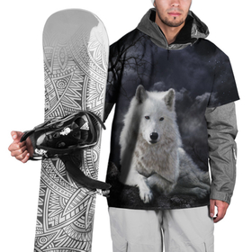 Накидка на куртку 3D с принтом БЕЛЫЙ ВОЛК(D) в Тюмени, 100% полиэстер |  | wolf | волк | волки | волчица | животные | одинокий волк