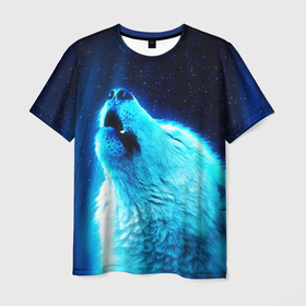 Мужская футболка 3D с принтом ВОЛЧИЙ ВОЙ(D) в Тюмени, 100% полиэфир | прямой крой, круглый вырез горловины, длина до линии бедер | wolf | волк | волки | волчица | животные | одинокий волк