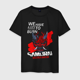 Мужская футболка хлопок с принтом WELCOME TO NIGHT CITY в Белгороде, 100% хлопок | прямой крой, круглый вырез горловины, длина до линии бедер, слегка спущенное плечо. | Тематика изображения на принте: 2019 | cd project red | cyberpunk 2077 | future | hack | keanu reeves | night city | samurai | sci fi | v | wake up samurai | welcome to night city | ви | киану ривз | киберпанк 2077 | логотип | роботы | самураи | фантастика