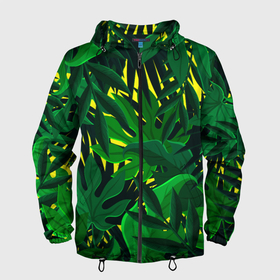 Мужская ветровка 3D с принтом В джунглях в Белгороде, 100% полиэстер | подол и капюшон оформлены резинкой с фиксаторами, два кармана без застежек по бокам, один потайной карман на груди | Тематика изображения на принте: nature | summer | азия | бали | бамбук | деревья | джунгли | жара | зелень | кусты | лес | летний | лето | листья | море | острова | отдых | отпуск | пальмы | папоротник | пляж | природа | растения | солнце