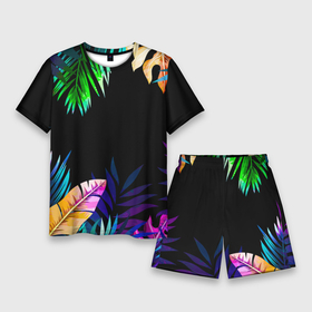 Мужской костюм с шортами 3D с принтом Тропическая Ночь в Белгороде,  |  | nature | summer | азия | бали | бамбук | деревья | джунгли | жара | зелень | кусты | лес | летний | лето | листья | море | острова | отдых | отпуск | пальмы | папоротник | пляж | природа | растения | солнце