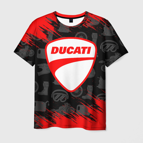 Мужская футболка 3D с принтом DUCATI [2] в Тюмени, 100% полиэфир | прямой крой, круглый вырез горловины, длина до линии бедер | ducati | moto | дукати | мото | мотоцикл