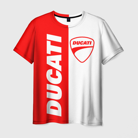 Мужская футболка 3D с принтом DUCATI [4] в Новосибирске, 100% полиэфир | прямой крой, круглый вырез горловины, длина до линии бедер | ducati | moto | дукати | мото | мотоцикл