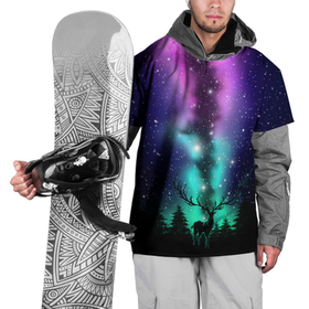 Накидка на куртку 3D с принтом Силуэт оленя северное сияние в Тюмени, 100% полиэстер |  | Тематика изображения на принте: ели | елки | звезды | зверь | лес | лось | ночь | олень | рога | северное сияние | силуэт