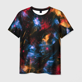 Мужская футболка 3D с принтом КОСМИЧЕСКИЕ ВОЛНЫ в Екатеринбурге, 100% полиэфир | прямой крой, круглый вырез горловины, длина до линии бедер | colors | galaxy | paints | space | star
nebula | texture | абстракция | брызги | вселенная | галактика | звезда | звезды | космический | краски | планеты | текстуры