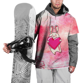 Накидка на куртку 3D с принтом Влюбленный Зайчик в Белгороде, 100% полиэстер |  | like | love | loveis | pink | валентин | влюбленным | женщинам | животные | зайка | зайчик | заяц | звери | каваи | кролик | лапки | люблю | любовь | мордочка | няшный | подарок | прикольный | сердечки | сердце