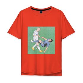 Мужская футболка хлопок Oversize с принтом Зидан , 100% хлопок | свободный крой, круглый ворот, “спинка” длиннее передней части | zidane | зидан | зинедин | сборная франции | удар зидана | финал чемпионата мира 2006 | чемпионат мира