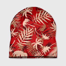 Шапка 3D с принтом ТРОПИЧЕСКИЕ ПАЛЬМЫ. в Тюмени, 100% полиэстер | универсальный размер, печать по всей поверхности изделия | 2020 | tropical | лето | лето2020 | листья | пальмы | тропические пальмы