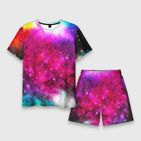 Мужской костюм с шортами 3D с принтом Туманность ,  |  | space | stars | абстракция | бесконечный | блестящий | вселенная | галактика | дым | звездная | звезды | космический | космос | краски | лето | материя | небо | неоновый | нло | ночь | облака | планеты | радуга