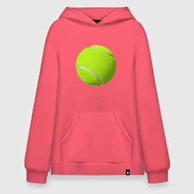 Худи SuperOversize хлопок с принтом Теннис в Новосибирске, 70% хлопок, 30% полиэстер, мягкий начес внутри | карман-кенгуру, эластичная резинка на манжетах и по нижней кромке, двухслойный капюшон
 | Тематика изображения на принте: exclusive merch | большой | игра | мяч | спорт | теннис