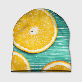 Шапка 3D с принтом Апельсины в Тюмени, 100% полиэстер | универсальный размер, печать по всей поверхности изделия | апельсин | дерево | лето | фрукты