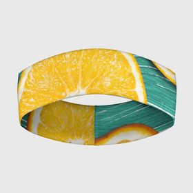 Повязка на голову 3D с принтом Апельсины в Кировске,  |  | апельсин | дерево | лето | фрукты