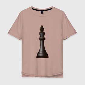 Мужская футболка хлопок Oversize с принтом Король в Санкт-Петербурге, 100% хлопок | свободный крой, круглый ворот, “спинка” длиннее передней части | exclusive merch | игра | интеллектуальная | король | спорт | фигура | шахматы
