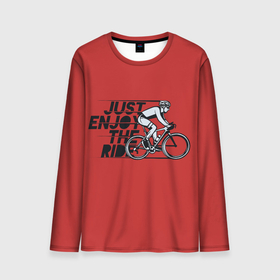 Мужской лонгслив 3D с принтом Just Enjoy the Ride (Z) , 100% полиэстер | длинные рукава, круглый вырез горловины, полуприлегающий силуэт | Тематика изображения на принте: bicycle | bicyclist | bike | biker | bmx | cycle | rider | байкер | бмх | вело | велогонщик | велосепедист | велосипед | велоспорт | гонщик