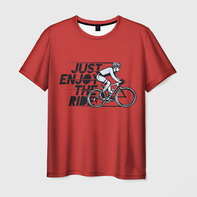 Мужская футболка 3D с принтом Just Enjoy the Ride (Z) в Санкт-Петербурге, 100% полиэфир | прямой крой, круглый вырез горловины, длина до линии бедер | bicycle | bicyclist | bike | biker | bmx | cycle | rider | байкер | бмх | вело | велогонщик | велосепедист | велосипед | велоспорт | гонщик