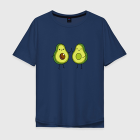 Мужская футболка хлопок Oversize с принтом Авокадо Дружба в Екатеринбурге, 100% хлопок | свободный крой, круглый ворот, “спинка” длиннее передней части | avocado | cute | fruits | kawaii | like | loveis | авокадо | азия | влюбленным | груша | детские | дружба | еда | каваи | кокос | любовь | мемы | милые | няшные | овощи | орех | парные | прикольные | рисунок | смешные | тропики