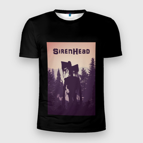 Мужская футболка 3D спортивная с принтом Siren Head (сиреноголовый) в Санкт-Петербурге, 100% полиэстер с улучшенными характеристиками | приталенный силуэт, круглая горловина, широкие плечи, сужается к линии бедра | scp | siren head | игра | монстр | персонаж | сиреноголовый | чудовище