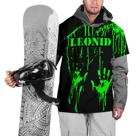 Накидка на куртку 3D с принтом Леонид в Белгороде, 100% полиэстер |  | брызги | грязная | зеленая | имена | именная | имя | капли | кислотная | краска | лапа | лёнька | леня | леонид | леонидка | леоня | надпись | отпечаток | пандемия | подпись | подтеки | растекшаяся | руки
