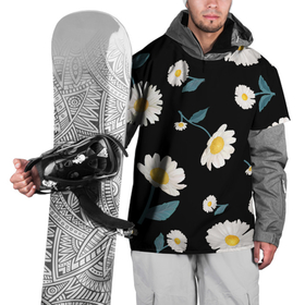 Накидка на куртку 3D с принтом Ромашки в Екатеринбурге, 100% полиэстер |  | Тематика изображения на принте: белый | для девушек | желтый | летний принт | листочки цветов | ромашка | ромашки | цветочки | цветы | черный фон