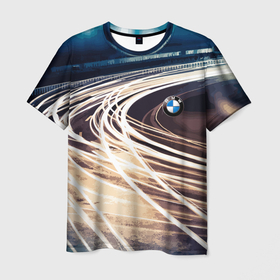Мужская футболка 3D с принтом BMW в Новосибирске, 100% полиэфир | прямой крой, круглый вырез горловины, длина до линии бедер | bmw | extreme | germany | highway | prestige | speed | track | turn | бмв | германия | поворот | престиж | скорость | трасса | шоссе | экстрим