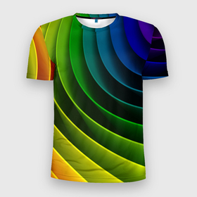 Мужская футболка 3D спортивная с принтом Color в Новосибирске, 100% полиэстер с улучшенными характеристиками | приталенный силуэт, круглая горловина, широкие плечи, сужается к линии бедра | color | creatiive | desgn | fashion | textures | vanguard | авангард | дизайн | креатив | мода | текстуры | фон | цвет