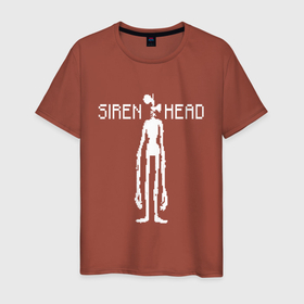 Мужская футболка хлопок с принтом Siren Head в Петрозаводске, 100% хлопок | прямой крой, круглый вырез горловины, длина до линии бедер, слегка спущенное плечо. | game | scp | siren head | игра | монстр | персонаж | пиксель арт | сирена | сиреноголовый | чудовище