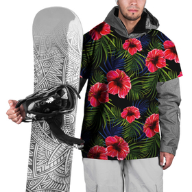 Накидка на куртку 3D с принтом Тропические цветы и листья в Тюмени, 100% полиэстер |  | Тематика изображения на принте: flower | flowers | palms | summer | sun | tropical | ботаника | гавайи hawaii | гавайка | гавайская | красочная | летняя | лето | листья | отдых | отпуск | пальма | пальмы | пляж | растения | символ | тропики | тропические