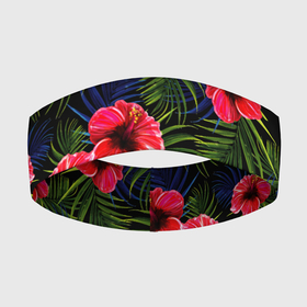 Повязка на голову 3D с принтом Тропические цветы и листья в Тюмени,  |  | flower | flowers | palms | summer | sun | tropical | ботаника | гавайи hawaii | гавайка | гавайская | красочная | летняя | лето | листья | отдых | отпуск | пальма | пальмы | пляж | растения | символ | тропики | тропические