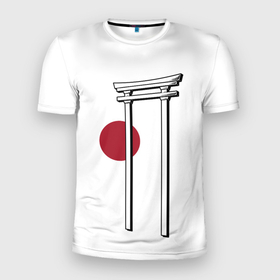 Мужская футболка 3D спортивная с принтом Япония Тории (Z) , 100% полиэстер с улучшенными характеристиками | приталенный силуэт, круглая горловина, широкие плечи, сужается к линии бедра | japan | асихара но накацукуни | государство япония | ниппон | нихон | ооясимагуни | птичий насест | страна восходящего солнца | тории | тория | традиции | традиция | япония