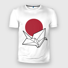 Мужская футболка 3D спортивная с принтом Бумажный журавль (Z) в Тюмени, 100% полиэстер с улучшенными характеристиками | приталенный силуэт, круглая горловина, широкие плечи, сужается к линии бедра | japan | асихара но накацукуни | бумажный журавль | государство япония | журавль | ниппон | нихон | ооясимагуни | оригами | сложенная бумага | страна восходящего солнца | традиции | традиция | япония