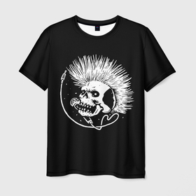 Мужская футболка 3D с принтом Панк (Z) в Екатеринбурге, 100% полиэфир | прямой крой, круглый вырез горловины, длина до линии бедер | shaman | skull | вождь | гот | дух | кладбище | мертвец | мертвый | микрофон | музыка | панк | перья | принт | рок | скелет | хой | череп | шаман | эмо | эракез