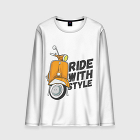 Мужской лонгслив 3D с принтом RIDE WITH STYLE (Z) в Белгороде, 100% полиэстер | длинные рукава, круглый вырез горловины, полуприлегающий силуэт | 2020 | auto | bike | moto | motorcycle | sport | авто | автомобиль | автомобильные | байк | бренд | марка | машины | мопед | мото | мотоциклы | спорт