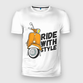 Мужская футболка 3D спортивная с принтом RIDE WITH STYLE (Z) в Кировске, 100% полиэстер с улучшенными характеристиками | приталенный силуэт, круглая горловина, широкие плечи, сужается к линии бедра | 2020 | auto | bike | moto | motorcycle | sport | авто | автомобиль | автомобильные | байк | бренд | марка | машины | мопед | мото | мотоциклы | спорт