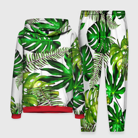 Мужской костюм 3D (с толстовкой) с принтом ГАВАЙСКИЕ ЛИСТЬЯ ,  |  | summer | tropic | жара | летний | лето | отдых | пальмы | природа | текстура | тропикано | тропики