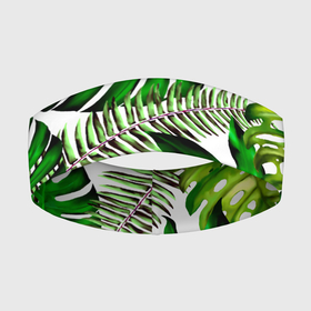 Повязка на голову 3D с принтом ГАВАЙСКИЕ ЛИСТЬЯ ,  |  | summer | tropic | жара | летний | лето | отдых | пальмы | природа | текстура | тропикано | тропики